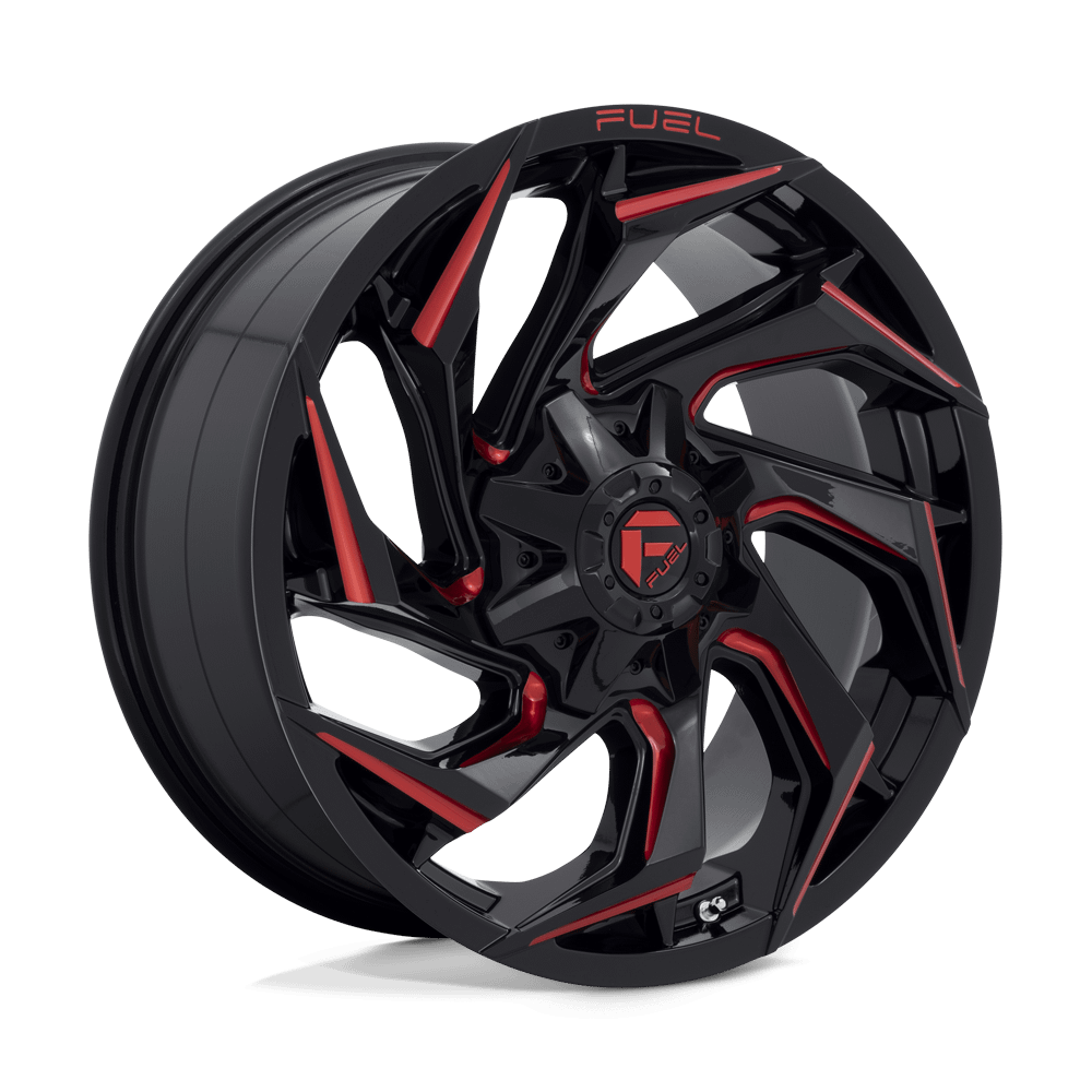 Felga aluminiowa D755 REACTION Gloss Black Milled W/ Red Tint FUEL