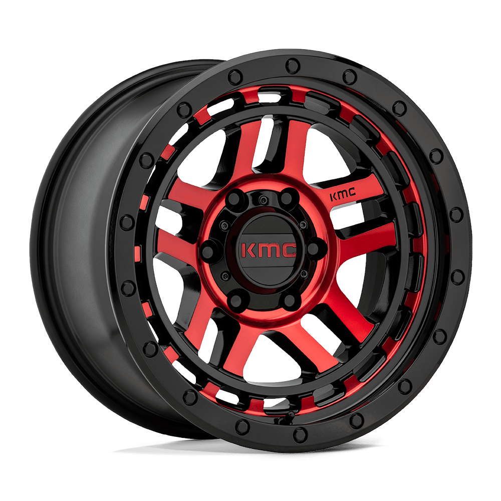 Felga aluminiowa KM540 RECON Gloss Black Machined W/ Red Tint KMC