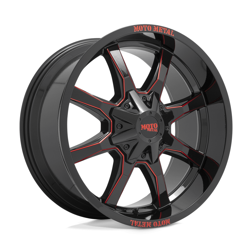 Felga aluminiowa MO970 Gloss Black Milled W/ Red Tint & Moto Metal On Lip MOTO METAL