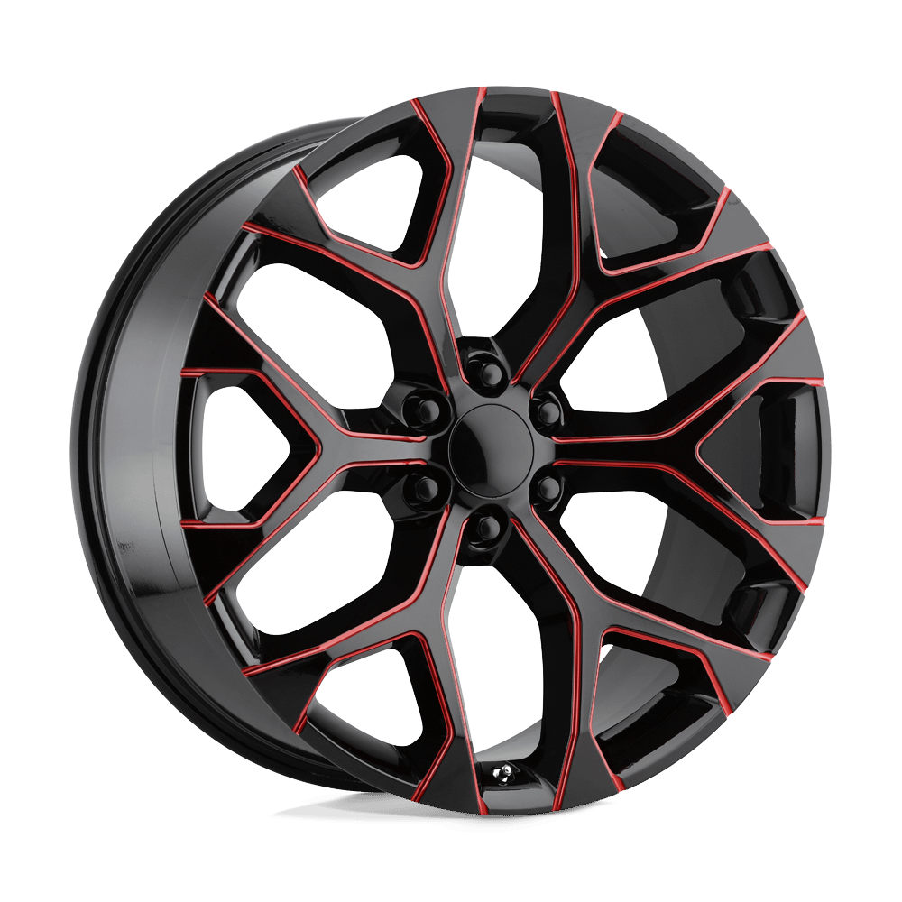 Felga aluminiowa PR176 Gloss Black Red Milled PERFORMANCE REPLICAS