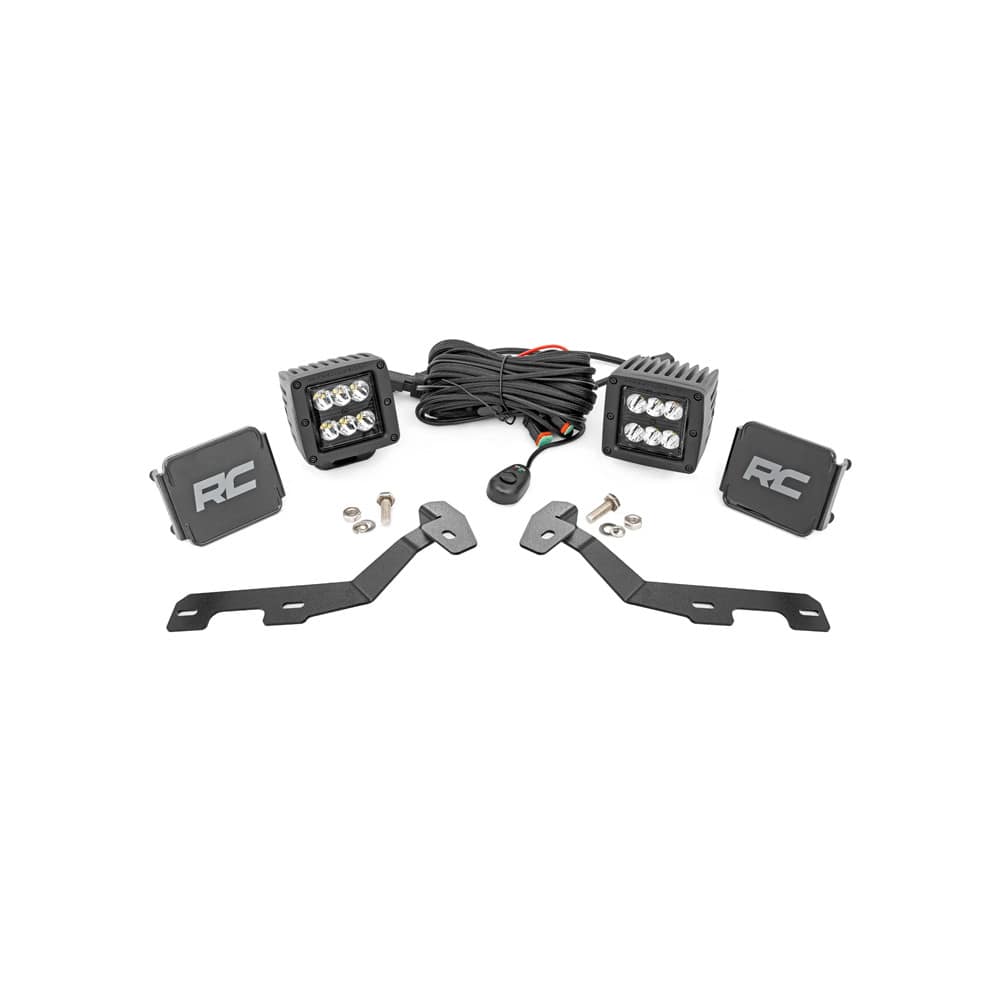 Lampy LED kwadratowe Spot Beam Rough Country Black Series